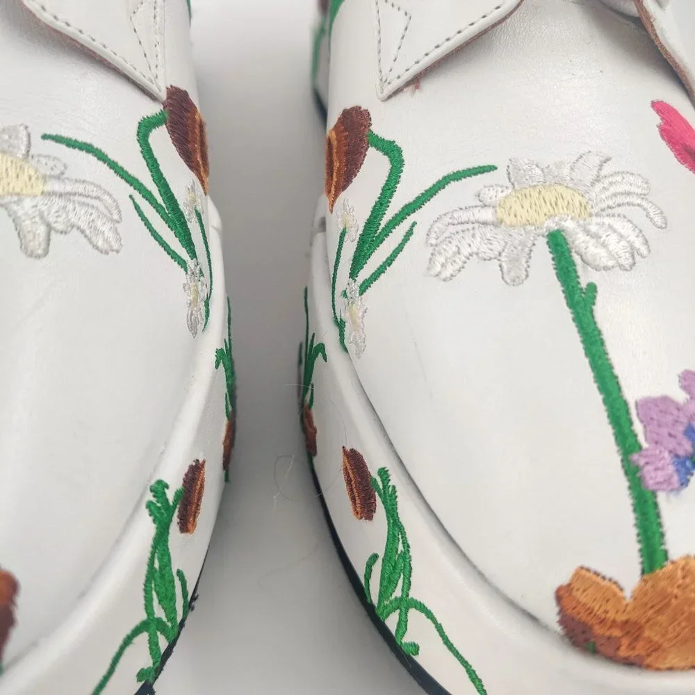 Robert Clergerie x Lucia Liu Anyang Floral Platform Loafers in White 40.5 10